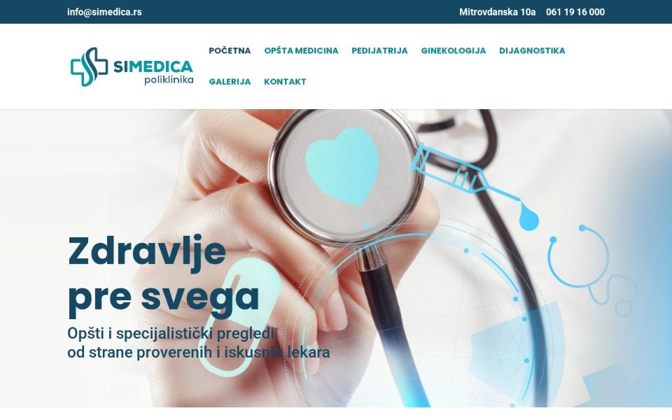 Sajt simedica.rs – izrada Retroaktiv