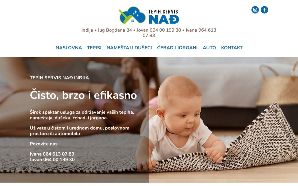 Sajt tepihservisnadj.rs – izrada Retroaktiv